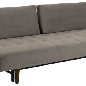 Sofa rozkładana Blain beżowa pikowana drewniane nogi 299542 Sofa rozkładana Blain beżowa pikowana drewniane nogi 299542