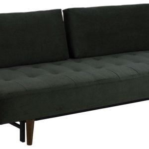 Sofa rozkładana Blain ciemnozielona pikowana drewniane nogi 299543 Sofa rozkładana Blain ciemnozielona pikowana drewniane nogi 299543