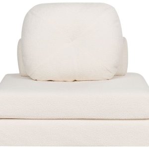 Sofa rozkładana boucle do spania 1-osobowa biała 659818 Sofa rozkładana boucle do spania 1-osobowa biała 659818