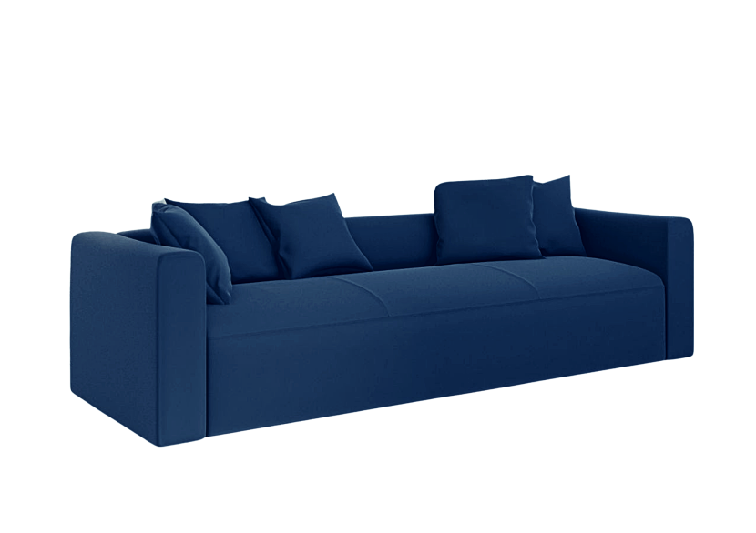 Sofa Rozkładana Czteroosobowa Pojemnikiem FANTOM Granatowa z Funkcją Spania 777278
