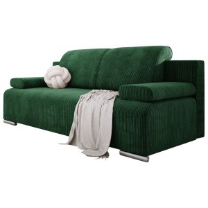 Sofa rozkładana do salonu BONA z pojemnikiem butelkowa zieleń sztruks 753154 Sofa rozkładana do salonu BONA z pojemnikiem butelkowa zieleń sztruks 753154