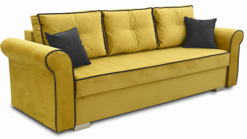 Sofa rozkładana do salonu Merida Żółta 195455