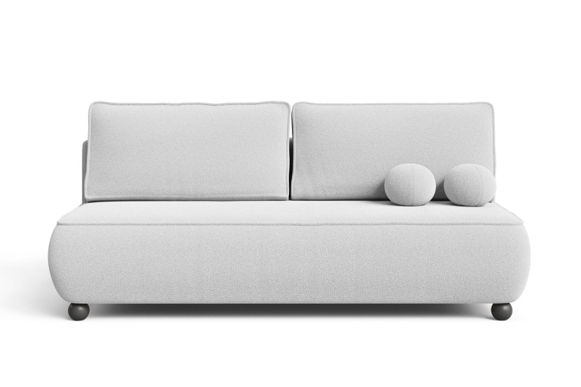 Sofa rozkładana do salonu z funkcją spania Nova jasnoszary boucle 937455