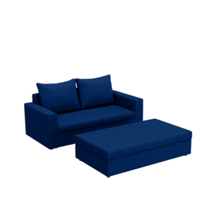 Sofa Rozkładana Dwuosobowa ARLO 2 ST z Pufą Granatowa z Funkcją Spania 777297 Sofa Rozkładana Dwuosobowa ARLO 2 ST z Pufą Granatowa z Funkcją Spania 777297