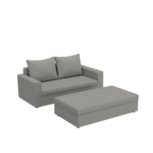 Sofa Rozkładana Dwuosobowa ARLO 2 ST z Pufą Szara z Funkcją Spania 777311 Sofa Rozkładana Dwuosobowa ARLO 2 ST z Pufą Szara z Funkcją Spania 777311