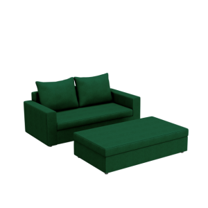 Sofa Rozkładana Dwuosobowa Pojemnik ARLO 2 ST Pufą Zielona z Funkcją Spania 805152 Sofa Rozkładana Dwuosobowa Pojemnik ARLO 2 ST Pufą Zielona z Funkcją Spania 805152