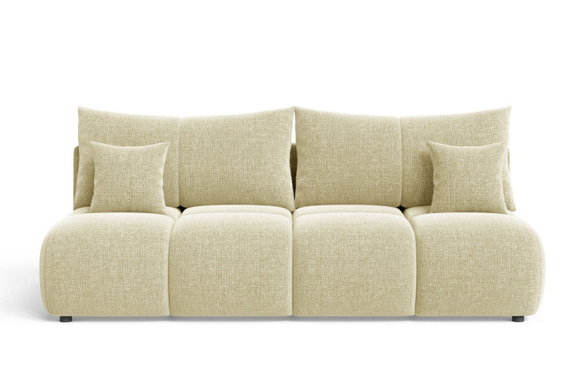 Sofa rozkładana ecru z pojemnikiem VOLARE szenil pikowana 1031171