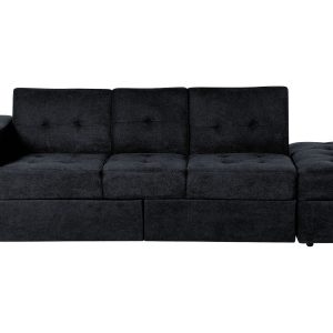Sofa rozkładana funkcja spania czarna 443447 Sofa rozkładana funkcja spania czarna 443447