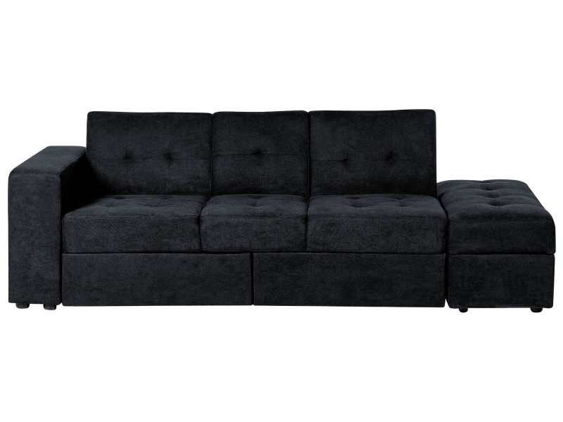 Sofa rozkładana funkcja spania czarna 443447