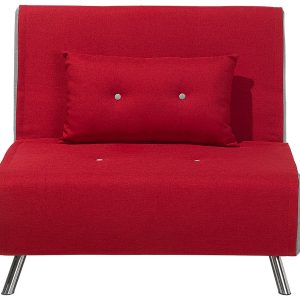 Sofa rozkładana funkcja spania czerwona 191037 Sofa rozkładana funkcja spania czerwona 191037