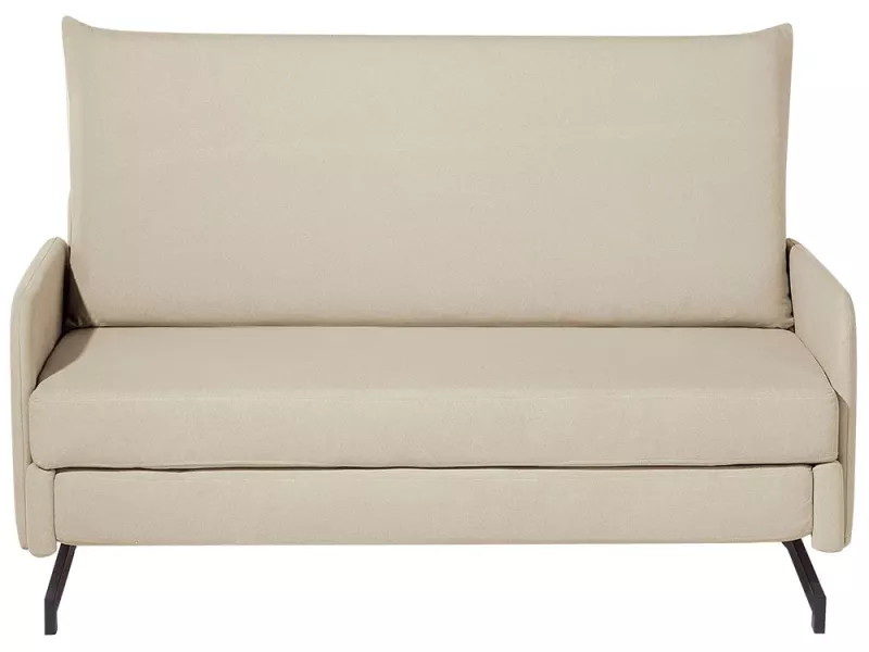 Sofa rozkładana funkcja spania łóżko beżowa 77140