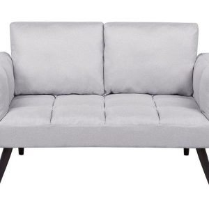 Sofa rozkładana jasnoszara wygodna salon 115333