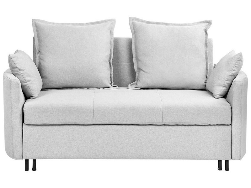 Sofa rozkładana jasnoszara z funkcją spania 191133