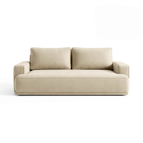 Sofa Rozkładana Kanapa z Funkcją Spania Dwuosobowa Do Salon Beżowa CAMELIA 999608