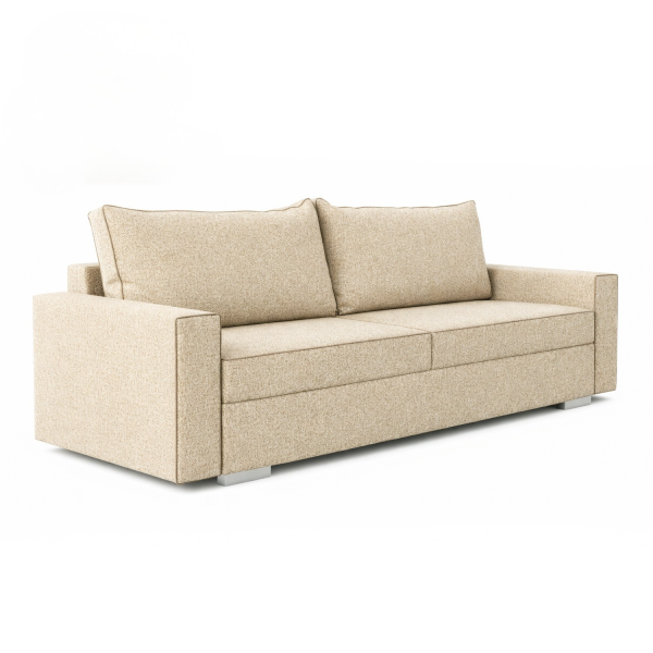 Sofa Rozkładana Kanapa z Funkcją Spania Dwuosobowa Do Salon Beżowa DRAVOS 1000929