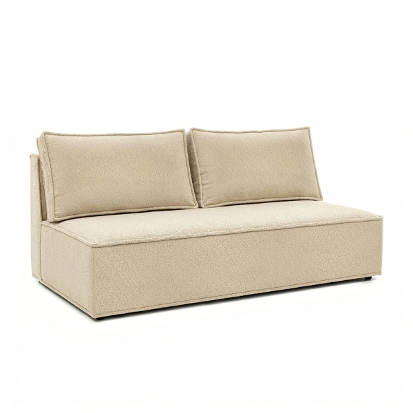 Sofa Rozkładana Kanapa z Funkcją Spania Dwuosobowa Do Salon Beżowa MAVIA 1002486