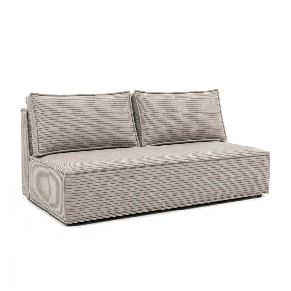 Sofa Rozkładana Kanapa z Funkcją Spania Dwuosobowa Do Salon Beżowa MAVIA 1002482