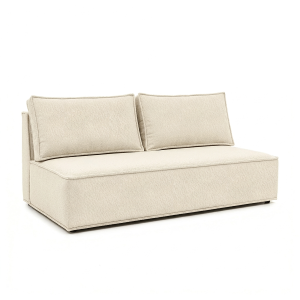 Sofa Rozkładana Kanapa z Funkcją Spania Dwuosobowa Do Salon Kremowa MAVIA 1002484