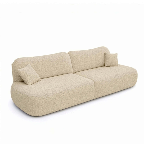 Sofa Rozkładana Kanapa z Funkcją Spania Dwuosobowa Do Salonu Beżowy AVERIO 999597
