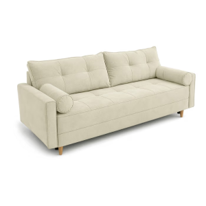 Sofa Rozkładana Kanapa z Funkcją Spania Dwuosobowa Do Salonu Kremowa LONAR 1059401 Sofa Rozkładana Kanapa z Funkcją Spania Dwuosobowa Do Salonu Kremowa LONAR 1059401