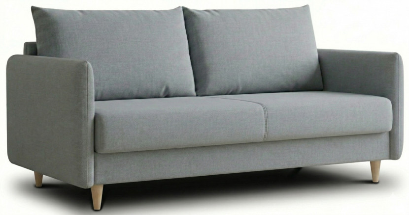 Sofa Rozkładana Kanapa z Funkcją Spania i Pojemnikiem do Salonu Look Szara 955629