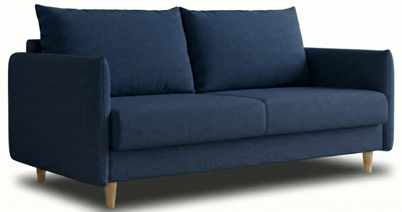 Sofa Rozkładana Kanapa z Funkcją Spania + Pojemnik do Salonu Look Granatowa 955630