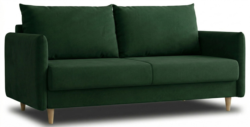 Sofa Rozkładana Kanapa z Funkcją Spania + Pojemnik do Salonu Look Zielona 955638