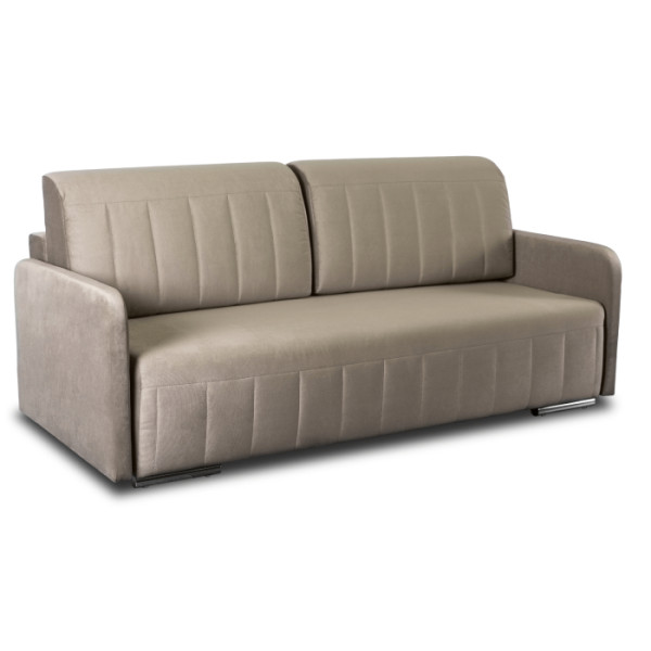 Sofa Rozkładana Kanapa Z Funkcją Spania Wersalka Dwuosobowa Beżowa LUMO 521573