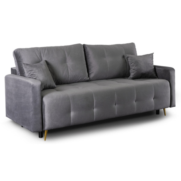 Sofa Rozkładana Kanapa Z Funkcją Spania Wersalka Dwuosobowa Szara SEUL 497723