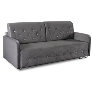 Sofa Rozkładana Kanapa Z Funkcją Spania Wersalka Glamour Szara VIVO 754435 Sofa Rozkładana Kanapa Z Funkcją Spania Wersalka Glamour Szara VIVO 754435