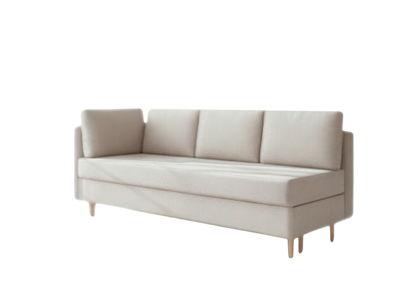 Sofa Rozkładana Lewostronna PRATO Beżowa z Funkcją Spania do Salonu 804368
