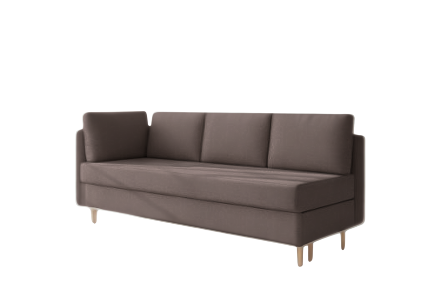Sofa Rozkładana Lewostronna PRATO Brązowa z Funkcją Spania do Salonu 814959