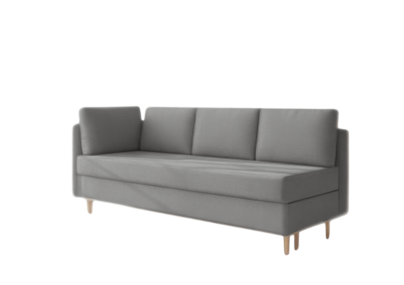 Sofa Rozkładana Lewostronna PRATO Grafitowa z Funkcją Spania do Salonu 804370