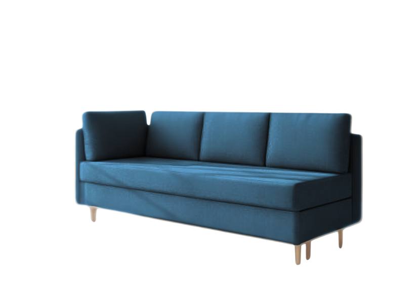 Sofa Rozkładana Lewostronna PRATO Granatowa z Funkcją Spania do Salonu 804366