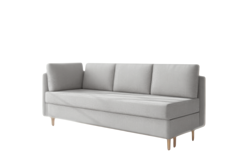 Sofa Rozkładana Lewostronna PRATO Szara z Funkcją Spania do Salonu 804375