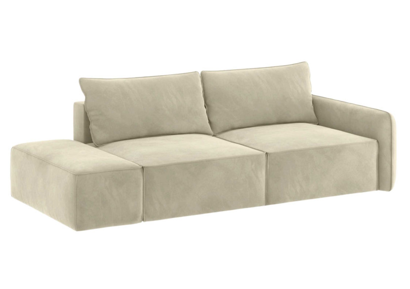 Sofa Rozkładana Lewostronna Trzyosobowa VINCI 2 Beżowa z Funkcją Spania 805146