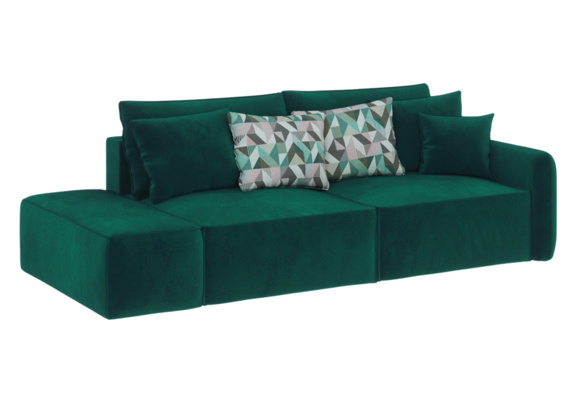Sofa Rozkładana Lewostronna Trzyosobowa VINCI 2 Brązowa z Funkcją Spania 805160