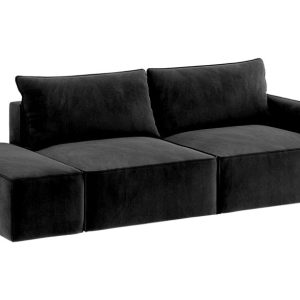 Sofa Rozkładana Lewostronna Trzyosobowa VINCI 2 Czarna z Funkcją Spania 805145 Sofa Rozkładana Lewostronna Trzyosobowa VINCI 2 Czarna z Funkcją Spania 805145