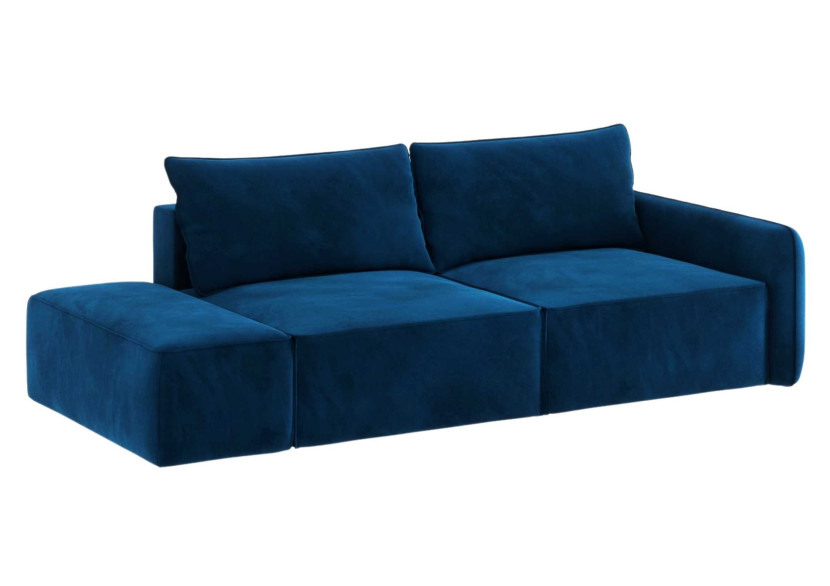 Sofa Rozkładana Lewostronna Trzyosobowa VINCI 2 Granatowa z Funkcją Spania 805153