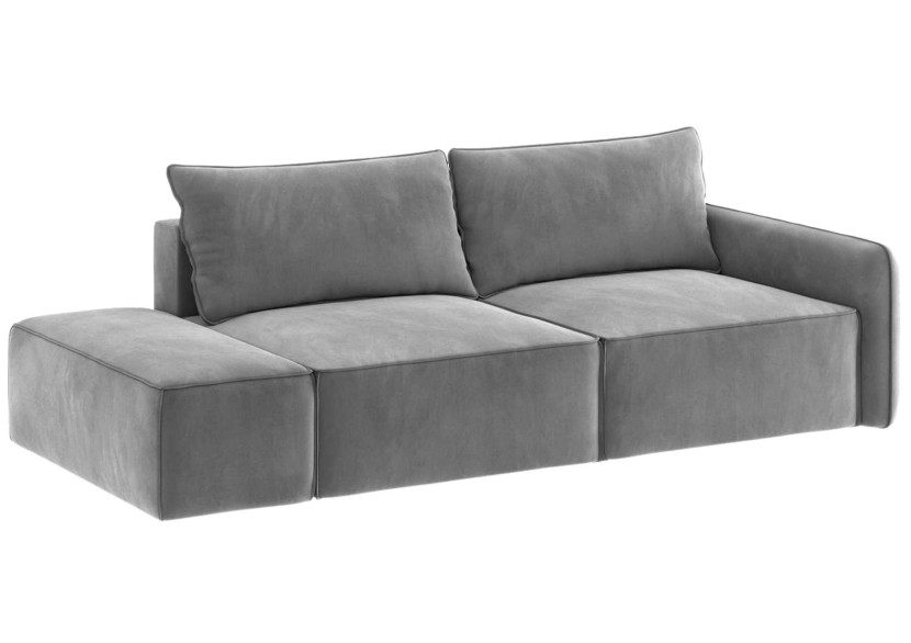 Sofa Rozkładana Lewostronna Trzyosobowa VINCI 2 Szara z Funkcją Spania 805169