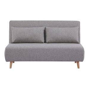 Sofa rozkładana Marlow 2 szara nogi naturalne 2-osobowa 659892 Sofa rozkładana Marlow 2 szara nogi naturalne 2-osobowa 659892