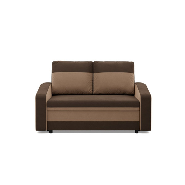 Sofa rozkładana, mikrofaza, AURELO, 148x87x90 cm, brąz | TYLETEGOTU 773303
