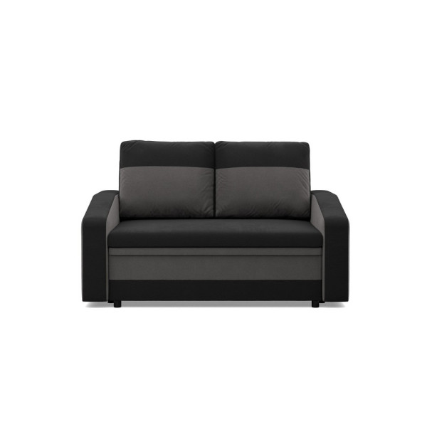 Sofa rozkładana, mikrofaza, AURELO, 148x87x90 cm, czarny | TYLETEGOTU 773273