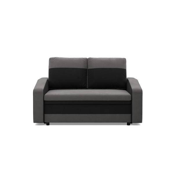 Sofa rozkładana, mikrofaza, AURELO, 148x87x90 cm, czarny | TYLETEGOTU 773269