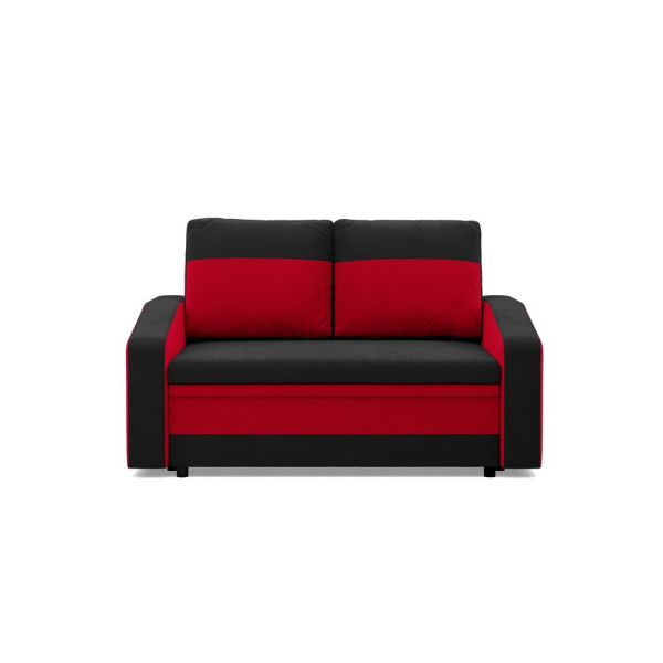 Sofa rozkładana, mikrofaza, AURELO, 148x87x90 cm, czerwony | TYLETEGOTU 773352
