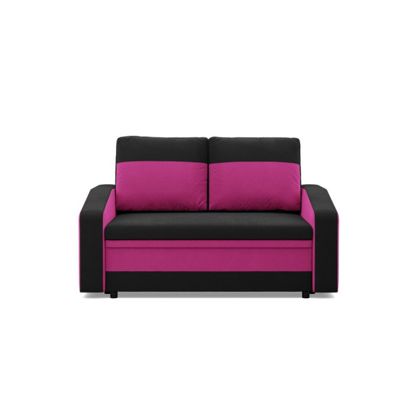Sofa rozkładana, mikrofaza, AURELO, 148x87x90 cm, różowy | TYLETEGOTU 773292