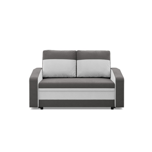 Sofa rozkładana, mikrofaza, AURELO, 148x87x90 cm, szary, biały | TYLETEGOTU 773334