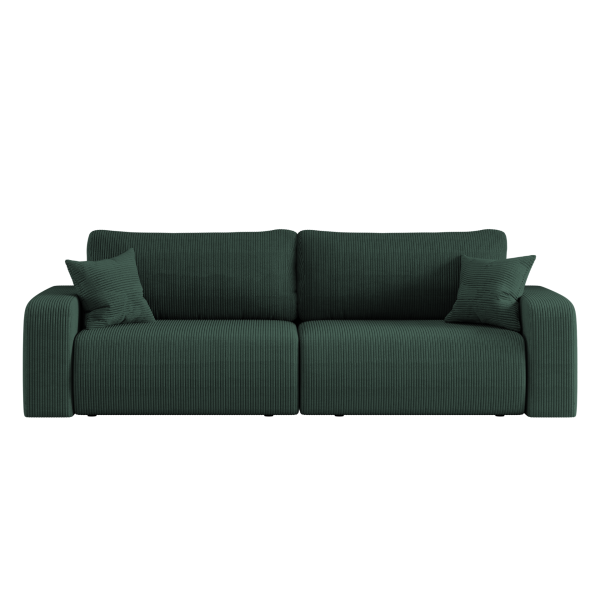 Sofa rozkładana MILANO z pojemnikiem na pościel tkanina Poso Zielony 636790