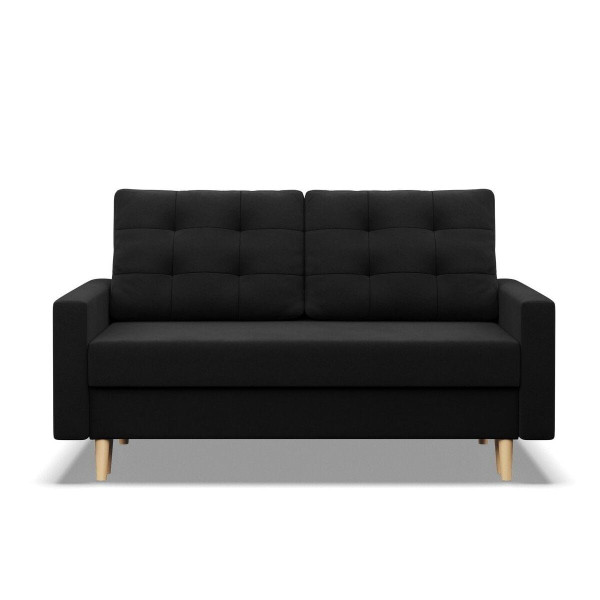 Sofa rozkładana, MILO, Mikrofaza, 152x92x92 cm, czarny | TYLETEGOTU 773308