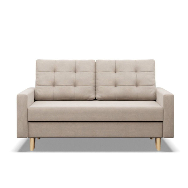 Sofa rozkładana, MILO, velvet, 152x92x92 cm, beżowy | TYLETEGOTU 773333